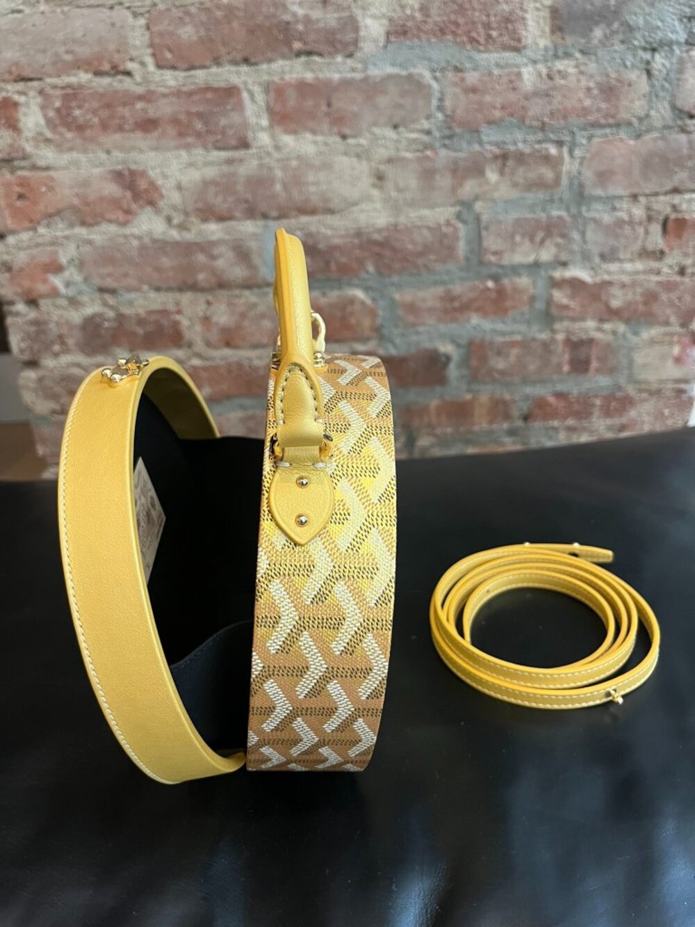 Goyard Yellow Goyardine Canvas Alto Hatbox Box Trunk Bag - Picture 5 of 7